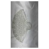 Vintage Fan-Shaped Clear Glass Dish