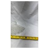 Vintage Fan-Shaped Clear Glass Dish