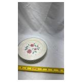 Vintage Tudor Rose Floral Dinner Plates Set of 4