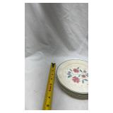 Vintage Tudor Rose Floral Dinner Plates Set of 4