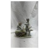 Vintage Porcelain Figurine - Playtime Scene with Cart