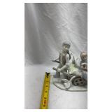 Vintage Porcelain Figurine - Playtime Scene with Cart