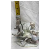 Vintage Porcelain Figurine - Playtime Scene with Cart