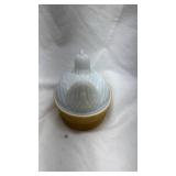Vintage Avon White Ceramic Bird Dish with Yellow Base