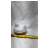 Vintage Avon White Ceramic Bird Dish with Yellow Base