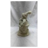 White Ceramic Santa Claus Luminary