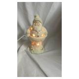 White Ceramic Santa Claus Luminary