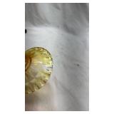 Vintage Amber Glass Pedestal Compote Dish