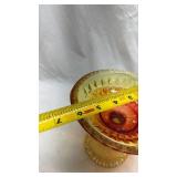 Vintage Amber Glass Pedestal Compote Dish