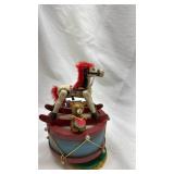 Vintage Enesco Wooden Horse and Bear Drum Music Box