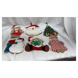 Vintage Christmas Fabric Ornament Set