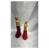 Vintage Avon Big Wheel Spanish Dancer and Matador Cologne Bottles