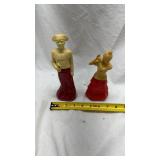 Vintage Avon Big Wheel Spanish Dancer and Matador Cologne Bottles