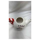 Pfaltzgraff Christmas Tea Set with Candy Cane Handle