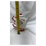 Pfaltzgraff Christmas Tea Set with Candy Cane Handle