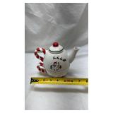 Pfaltzgraff Christmas Tea Set with Candy Cane Handle