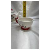 Pfaltzgraff Christmas Tea Set with Candy Cane Handle