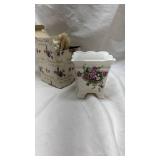 Victorian Violets Fine Bone China Footed Planter