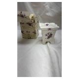 Victorian Violets Fine Bone China Footed Planter