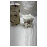 Victorian Violets Fine Bone China Footed Planter