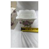 Victorian Violets Fine Bone China Footed Planter