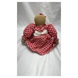 Vintage Gingerbread Cloth Doll in Red Checkered Dress