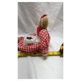 Vintage Gingerbread Cloth Doll in Red Checkered Dress