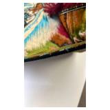 Vintage Religious Tapestry with Rural Scene