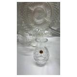 Vintage Crystal Serving Set with Cake Stand -5 pieces