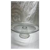 Vintage Crystal Serving Set with Cake Stand -5 pieces