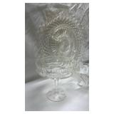 Vintage Crystal Serving Set with Cake Stand -5 pieces