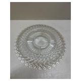 Vintage Crystal Serving Set with Cake Stand -5 pieces