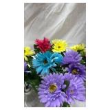 Colorful Gerbera Daisy Arrangement in Glass Bud Vases 10 in total