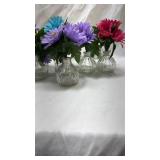 Colorful Gerbera Daisy Arrangement in Glass Bud Vases 10 in total