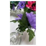 Colorful Gerbera Daisy Arrangement in Glass Bud Vases 10 in total
