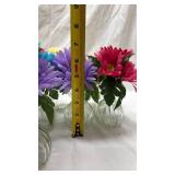 Colorful Gerbera Daisy Arrangement in Glass Bud Vases 10 in total