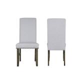 New Classic Furniture Julius Walnut Upholstered Dining Chair, Set of 2