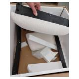 Mayberry Hill Portaland Dining Arm Chair in White Fabric and Black Finish, 2 Pack, (Incomplete)