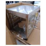 Commercial Food Warmer Display Case with Fan- DAMAGED- dented on back right corner and small dent on top - POWERS ON
