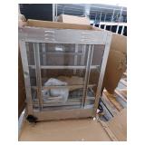 Commercial Food Warmer Display Case with Fan- DAMAGED- dented on back right corner and small dent on top - POWERS ON