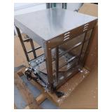 Commercial Food Warmer Display Case with Fan- DAMAGED- dented on back right corner and small dent on top - POWERS ON