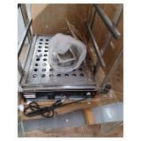 Commercial Food Warmer Display Case with Fan- DAMAGED- dented on back right corner and small dent on top - POWERS ON