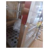 Commercial Food Warmer Display Case with Fan- DAMAGED- dented on back right corner and small dent on top - POWERS ON