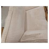 80 in. W. Straight Arm Corduroy Fabric Rectangle Couch Sofa Upholstered Loveseat in Beige