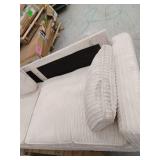 80 in. W. Straight Arm Corduroy Fabric Rectangle Couch Sofa Upholstered Loveseat in Beige