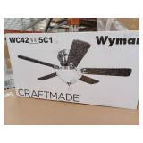Craftmade 42 Inch Wyman Ceiling Fan with Bowl Light White