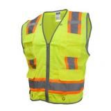 Radians Sv6H Type R Class 2 Heavy Duty Two Tone Mesh Surveyor Vest With Solid Pockets  Green  X-Large- lot of 2