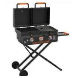 Blackstone 1550 On The Go Scissor-Leg Tailgater Grill and Griddle Combo with Hood