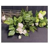 Vintage Wire Basket with Artificial Rose Garland
