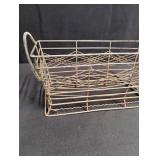 Vintage Wire Basket with Artificial Rose Garland